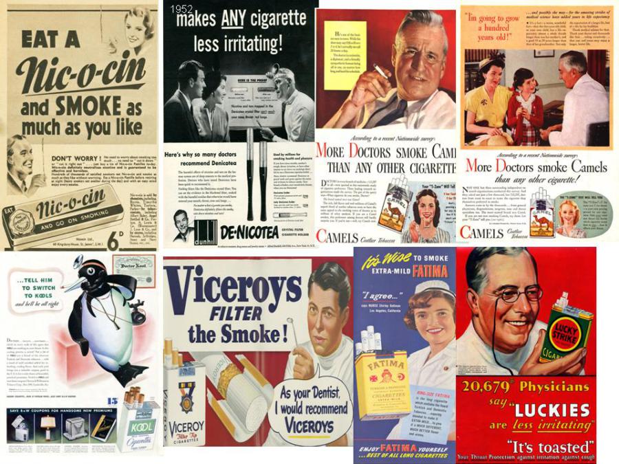 1952 : les premiers filtres sur les cigarettes apparaissent